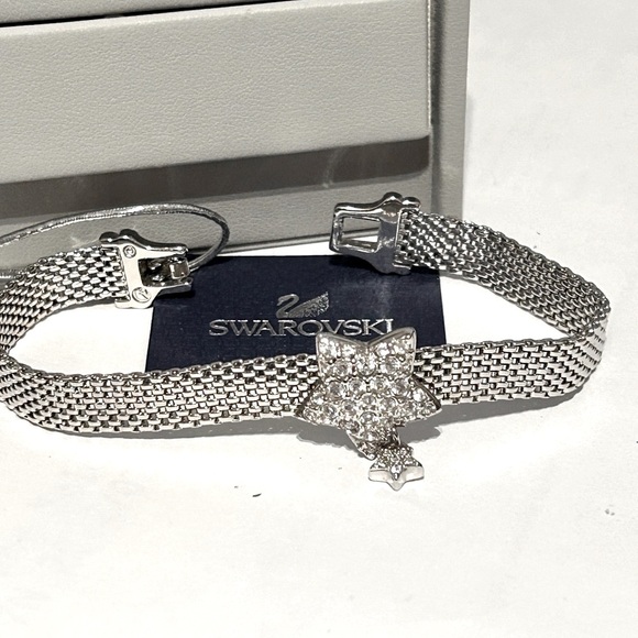 💥 Stunning Vintage Swarovski White Pave Crystal and Silver Star Woven Bracelet 💥 - Picture 3 of 13